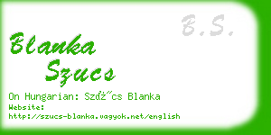 blanka szucs business card